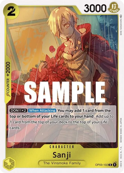 Sanji OP03-102 One Piece card from Pillars of Strength