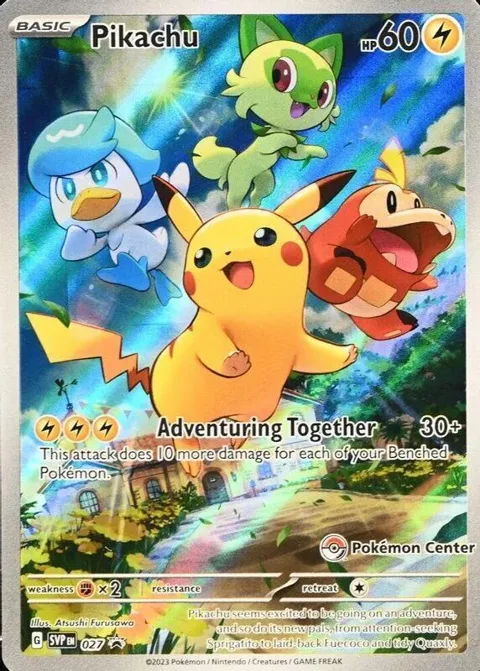 Pikachu - 027 Pokemon Center Exclusive #027 Holofoil Pokémon card from Scarlet & Violet Promo Cards