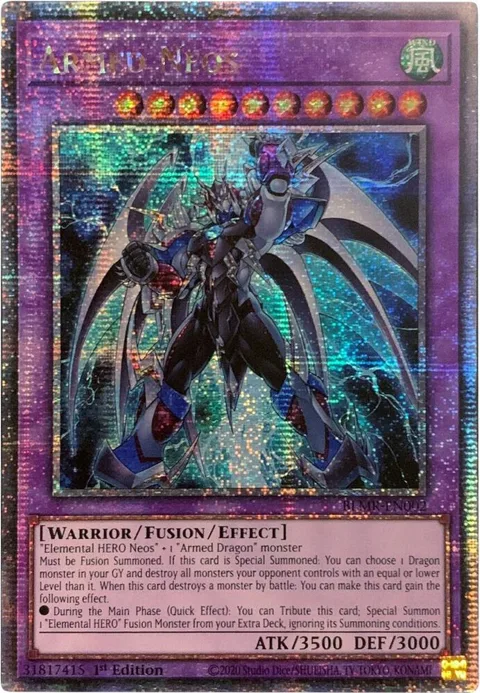 Armed Neos Quarter Century Secret Rare BLMR-EN002 Yu-Gi-Oh card from Battles of Legend: Monstrous Revenge