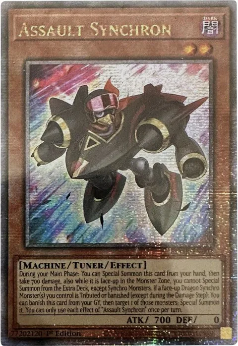 Assault Synchron Quarter Century Secret Rare BLMR-EN003 Yu-Gi-Oh card from Battles of Legend: Monstrous Revenge