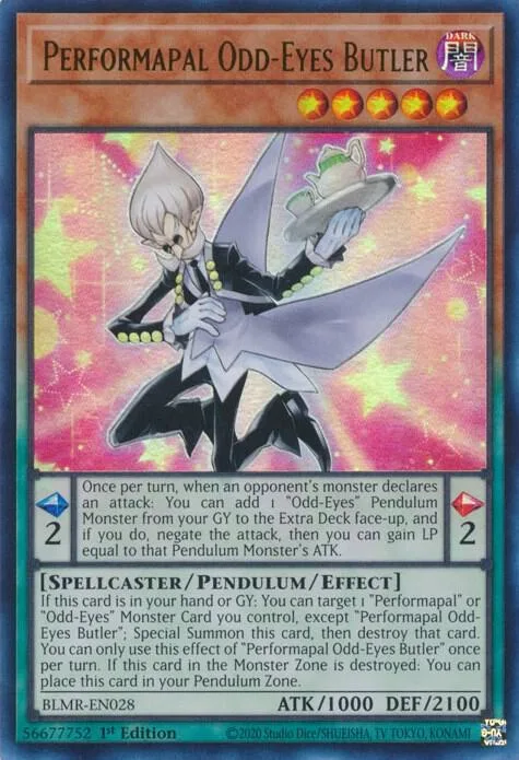 Performapal Odd-Eyes Butler BLMR-EN028 Yu-Gi-Oh card from Battles of Legend: Monstrous Revenge
