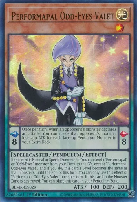 Performapal Odd-Eyes Valet BLMR-EN029 Yu-Gi-Oh card from Battles of Legend: Monstrous Revenge