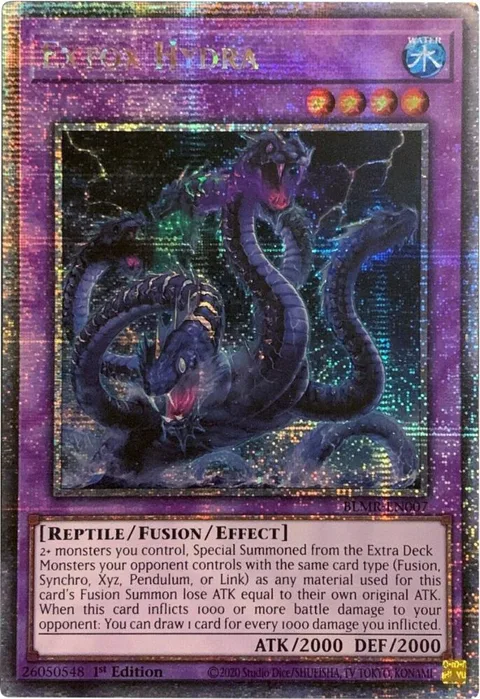 Extox Hydra Quarter Century Secret Rare BLMR-EN007 Yu-Gi-Oh card from Battles of Legend: Monstrous Revenge