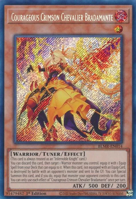 Courageous Crimson Chevalier Bradamante BLMR-EN014 Yu-Gi-Oh card from Battles of Legend: Monstrous Revenge