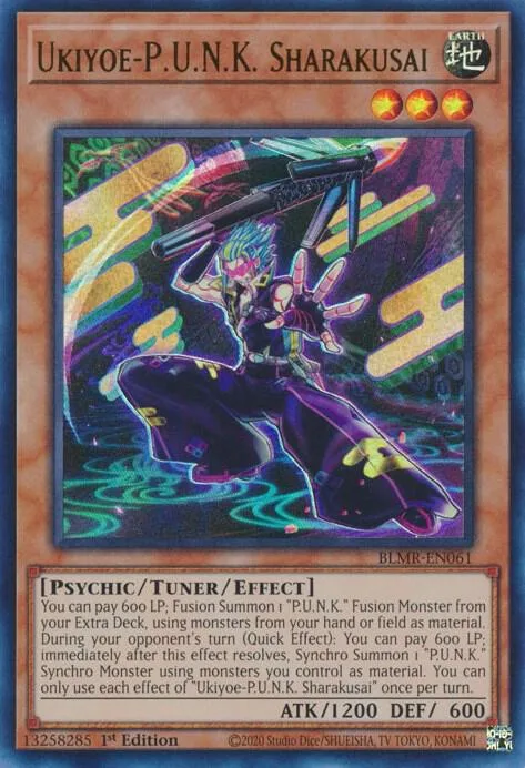 Ukiyoe-P.U.N.K. Sharakusai BLMR-EN061 Yu-Gi-Oh card from Battles of Legend: Monstrous Revenge