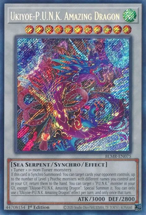 Ukiyoe-P.U.N.K. Amazing Dragon BLMR-EN075 Yu-Gi-Oh card from Battles of Legend: Monstrous Revenge