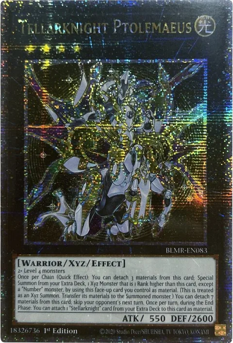 Tellarknight Ptolemaeus Quarter Century Secret Rare BLMR-EN083 Yu-Gi-Oh card from Battles of Legend: Monstrous Revenge