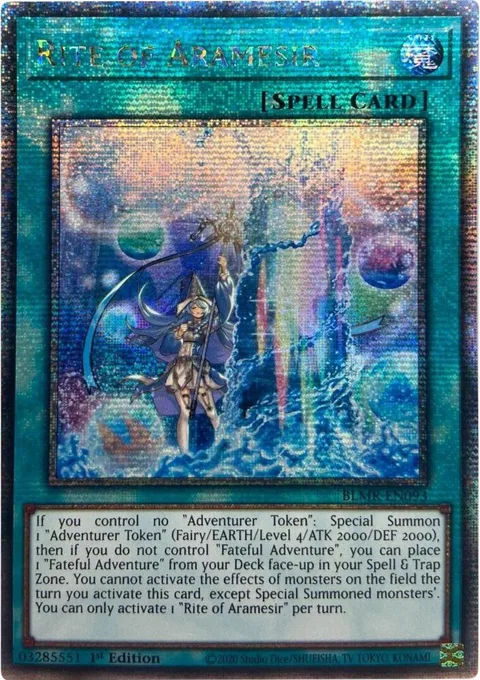 Rite of Aramesir Quarter Century Secret Rare BLMR-EN093 Yu-Gi-Oh card from Battles of Legend: Monstrous Revenge