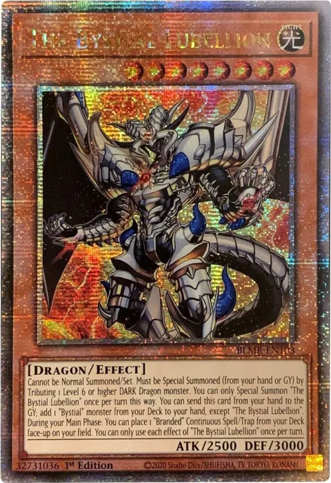The Bystial Lubellion Quarter Century Secret Rare BLMR-EN103 Yu-Gi-Oh card from Battles of Legend: Monstrous Revenge