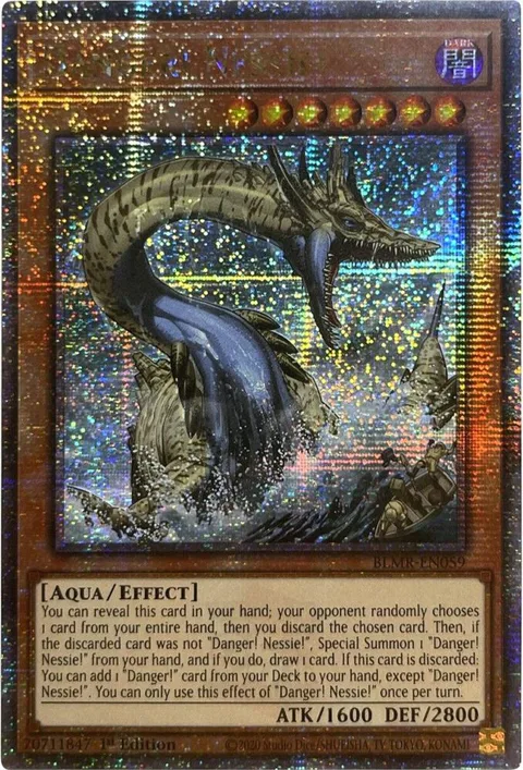 Danger! Nessie! Quarter Century Secret Rare BLMR-EN059 Yu-Gi-Oh card from Battles of Legend: Monstrous Revenge