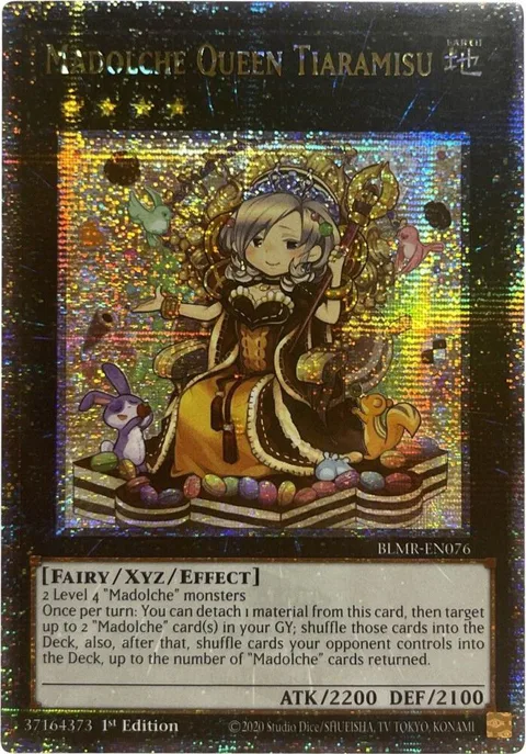 Madolche Queen Tiaramisu Quarter Century Secret Rare BLMR-EN076 Yu-Gi-Oh card from Battles of Legend: Monstrous Revenge