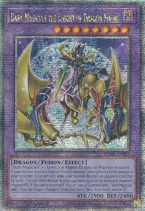 Dark Magician the Knight of Dragon Magic Quarter Century Secret Rare BLMR-EN001 Yu-Gi-Oh card from Battles of Legend: Monstrous Revenge