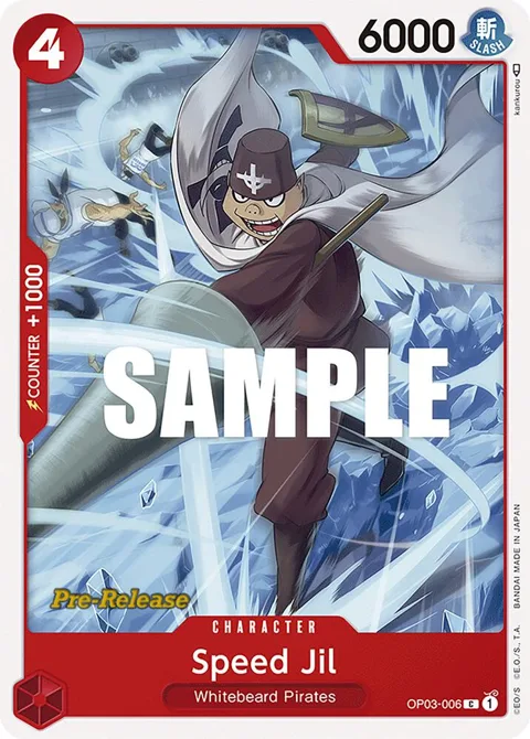 Speed Jil OP03-006 Pre-Release One Piece card from Pillars of Strength Pre-Release Cards