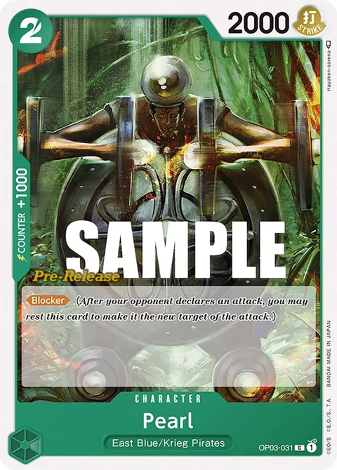 Pearl OP03-031 Pre-Release One Piece card from Pillars of Strength Pre-Release Cards