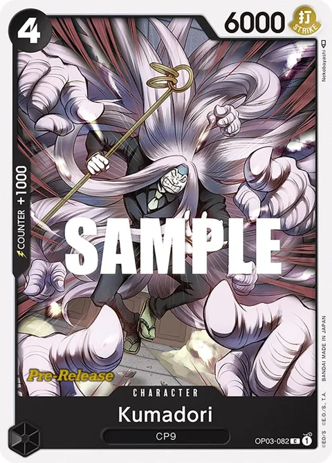 Kumadori OP03-082 Pre-Release One Piece card from Pillars of Strength Pre-Release Cards