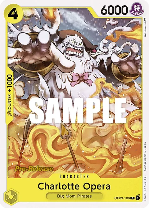 Charlotte Opera OP03-106 Pre-Release One Piece card from Pillars of Strength Pre-Release Cards