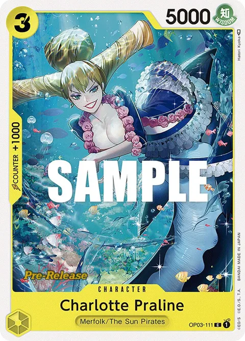 Charlotte Praline OP03-111 Pre-Release One Piece card from Pillars of Strength Pre-Release Cards