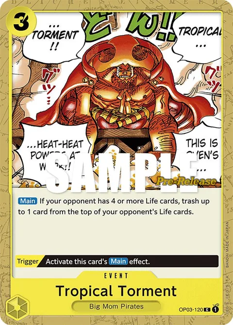 Tropical Torment OP03-120 Pre-Release One Piece card from Pillars of Strength Pre-Release Cards