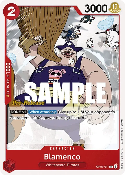 Blamenco OP03-011 Pre-Release One Piece card from Pillars of Strength Pre-Release Cards