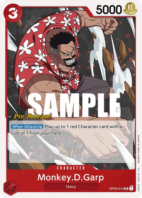 Monkey.D.Garp OP03-014 Pre-Release One Piece card from Pillars of Strength Pre-Release Cards