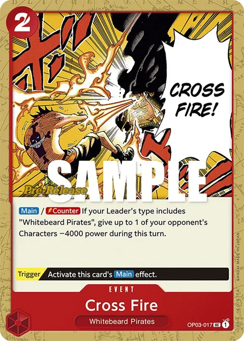 Cross Fire OP03-017 Pre-Release One Piece card from Pillars of Strength Pre-Release Cards
