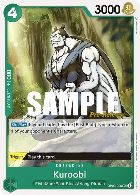 Kuroobi OP03-026 Pre-Release One Piece card from Pillars of Strength Pre-Release Cards