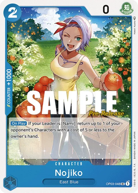 Nojiko OP03-048 Pre-Release One Piece card from Pillars of Strength Pre-Release Cards