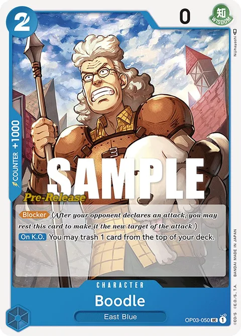 Boodle OP03-050 Pre-Release One Piece card from Pillars of Strength Pre-Release Cards