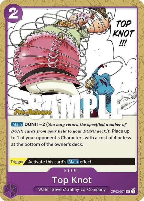 Top Knot OP03-074 Pre-Release One Piece card from Pillars of Strength Pre-Release Cards