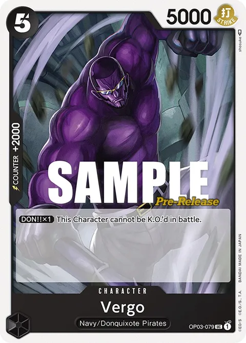 Vergo OP03-079 Pre-Release One Piece card from Pillars of Strength Pre-Release Cards
