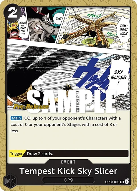 Tempest Kick Sky Slicer OP03-096 Pre-Release One Piece card from Pillars of Strength Pre-Release Cards