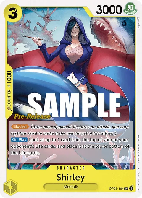 Shirley OP03-104 Pre-Release One Piece card from Pillars of Strength Pre-Release Cards