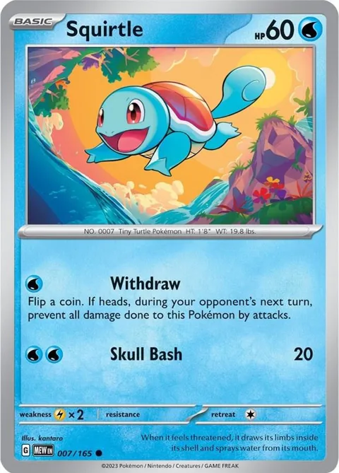 Squirtle #007/165 Pokémon card from Scarlet & Violet 151