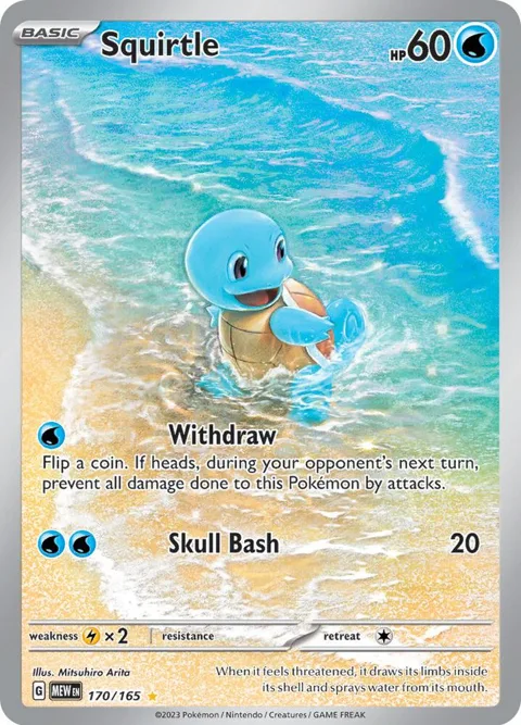 Squirtle #170/165 Holofoil Pokémon card from Scarlet & Violet 151