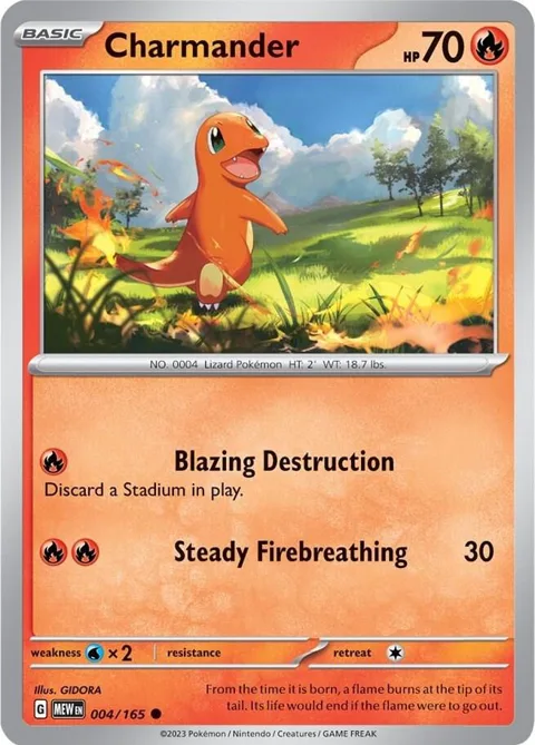 Charmander #004/165 Reverse Holofoil Pokémon card from Scarlet & Violet 151