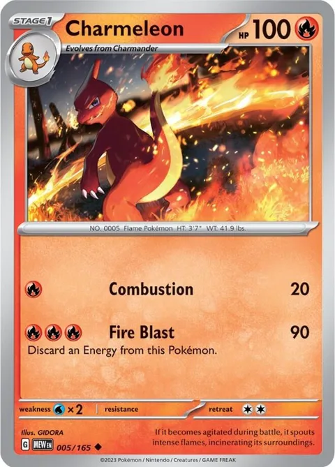 Charmeleon #005/165 Pokémon card from Scarlet & Violet 151