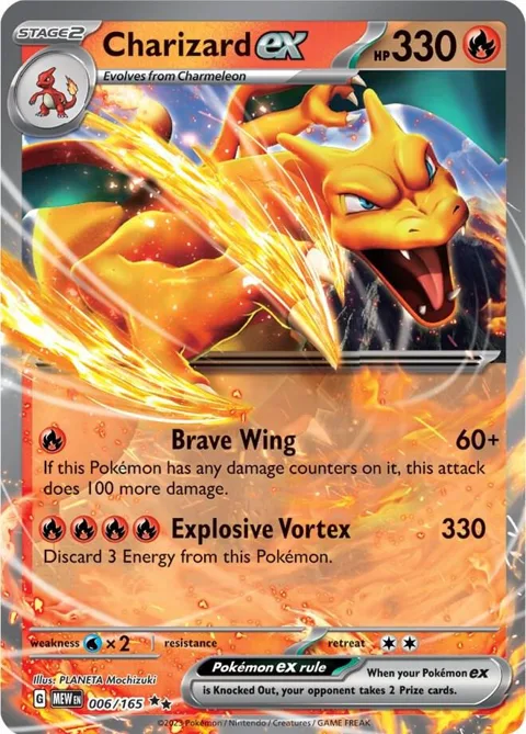 Charizard ex #006/165 Holofoil Pokémon card from Scarlet & Violet 151