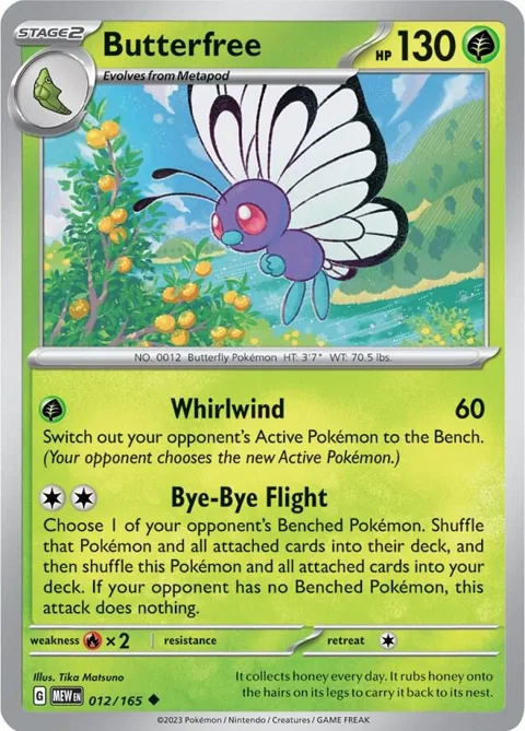 Butterfree #012/165 Pokémon card from Scarlet & Violet 151