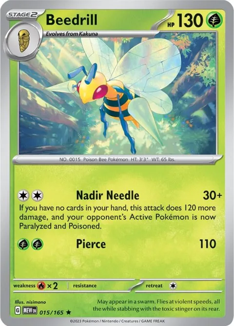 Beedrill #015/165 Reverse Holofoil Pokémon card from Scarlet & Violet 151