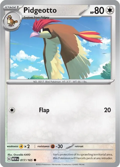 Pidgeotto #017/165 Reverse Holofoil Pokémon card from Scarlet & Violet 151