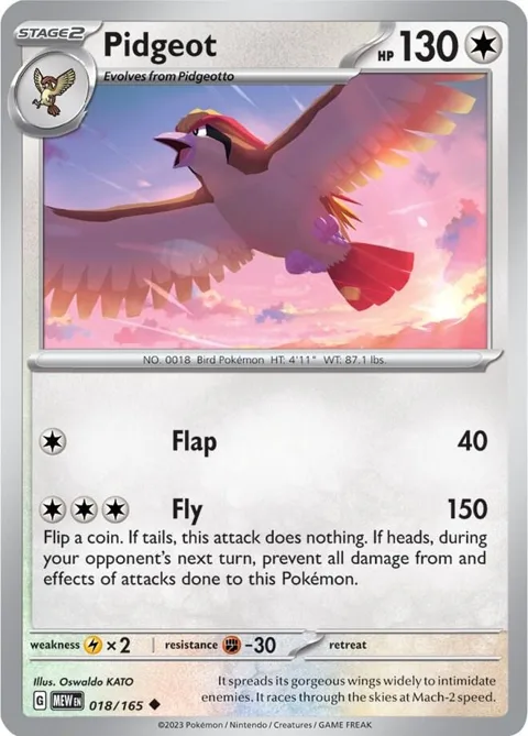 Pidgeot #018/165 Pokémon card from Scarlet & Violet 151