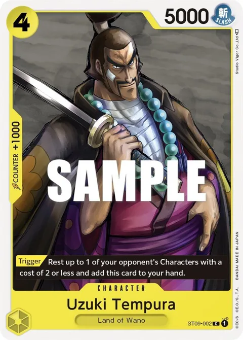 Uzuki Tempura ST09-002 One Piece card from Starter Deck 9: Yamato