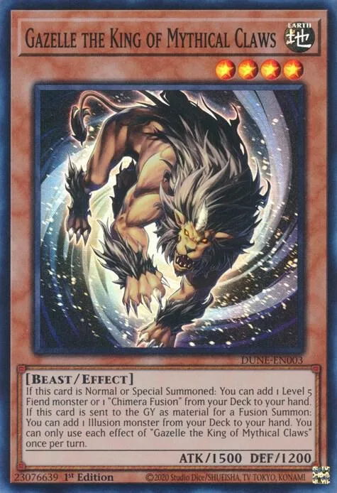 Gazelle the King of Mythical Claws DUNE-EN003 Yu-Gi-Oh card from Duelist Nexus