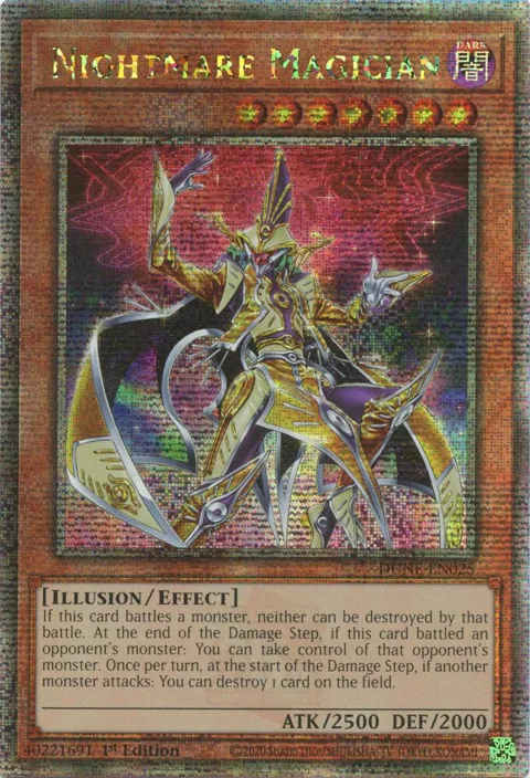 Nightmare Magician Quarter Century Secret Rare DUNE-EN025 Yu-Gi-Oh card from Duelist Nexus