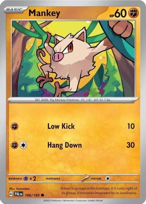 Mankey - 106/193 Cosmos Holo #106/193 Holofoil Pokémon card from Miscellaneous Cards & Products