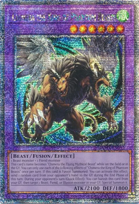 Chimera the King of Phantom Beasts Quarter Century Secret Rare DUNE-EN033 Yu-Gi-Oh card from Duelist Nexus