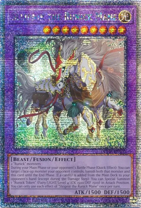 Sleipnir the Runick Mane Quarter Century Secret Rare DUNE-EN035 Yu-Gi-Oh card from Duelist Nexus