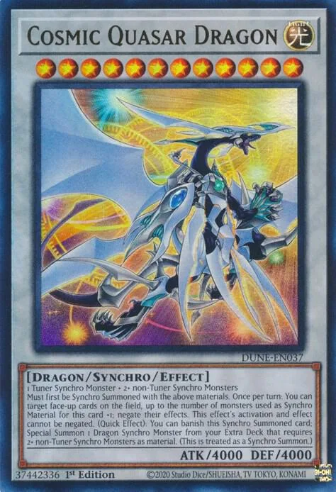 Cosmic Quasar Dragon DUNE-EN037 Yu-Gi-Oh card from Duelist Nexus