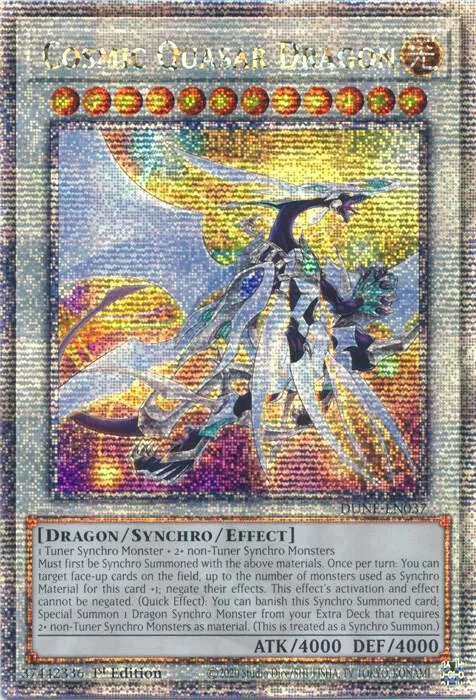 Cosmic Quasar Dragon Quarter Century Secret Rare DUNE-EN037 Yu-Gi-Oh card from Duelist Nexus