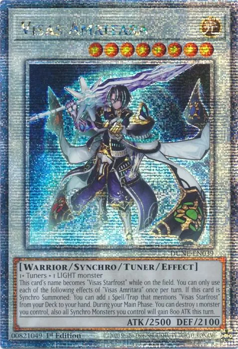 Visas Amritara Quarter Century Secret Rare DUNE-EN039 Yu-Gi-Oh card from Duelist Nexus